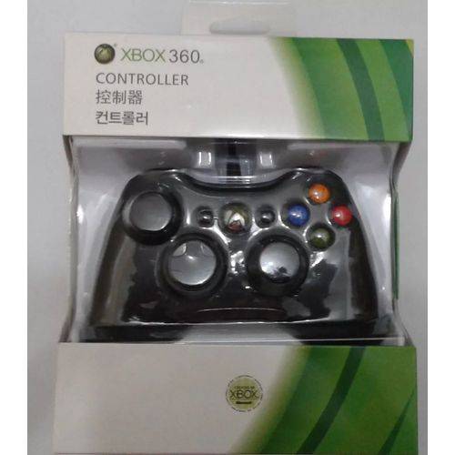 Controle com Fio Usb Xbox 360 e Pc Slim Joystick Preto