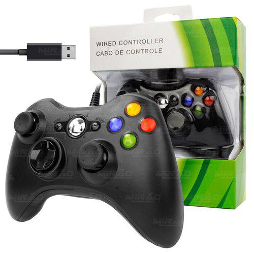 Controle Joystick Dual para Pc e Xbox 360 com Cabo de 2.5m - Xc-01
