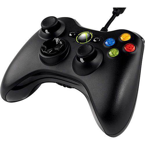 Controle Microsoft Preto com Fio - Xbox 360
