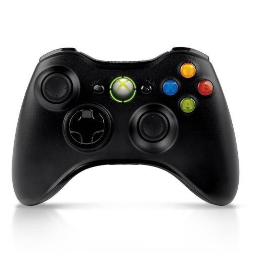 Controle Microsoft Xbox 360 Original Sem Fio, Preto