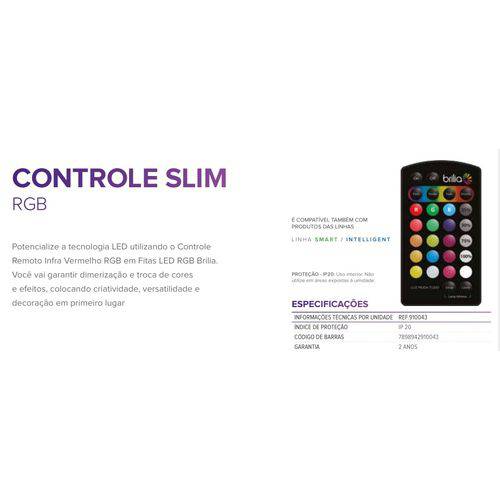 Controle Remoto Slim RGB IP20 910043 - Brilia