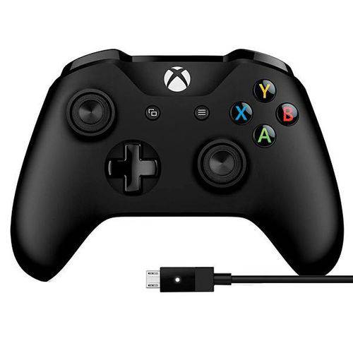 Controle Sem Fio Microsoft 1708 para Xbox One + Cabo USB - Preto