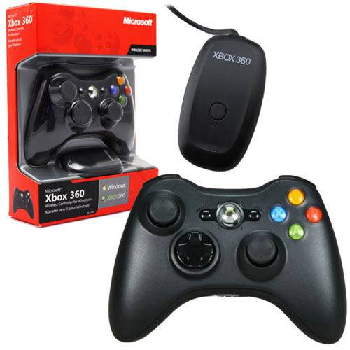 Controle Wireless Xbox360 S/ Fio Pc Preto