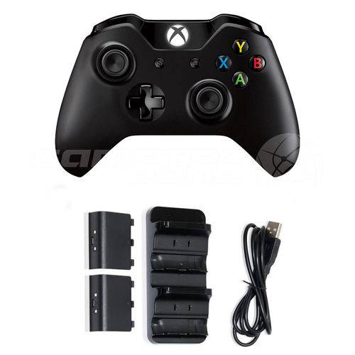 Controle Xbox One Microsoft + Carregador Controle Xbox One C/ 2 Baterias - Dobe