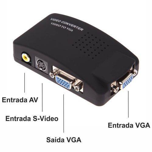 Conversor de Video Rca S-video P/ Vga Tv Av Ps2 P/ Monitor