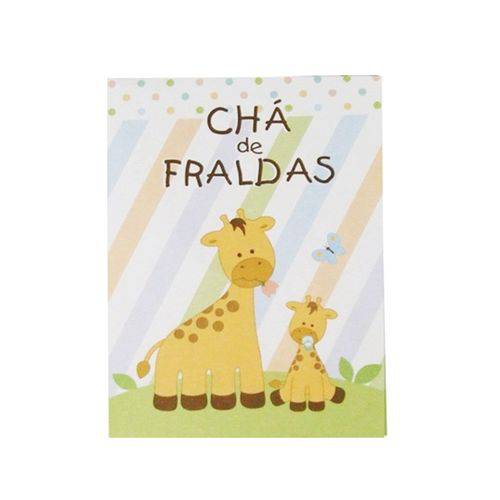 Convite Chá de Fraldas Girafa C/10