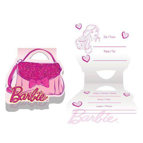 Convite de Aniversário Barbie Core 08 Unidades Regina Festas