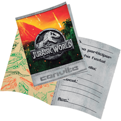 Convite Jurassic World com 8un Festcolor