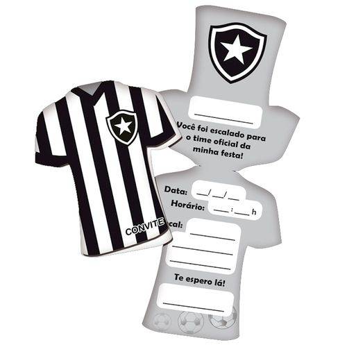 Convite Uniforme Botafogo C/ 08 Unidades