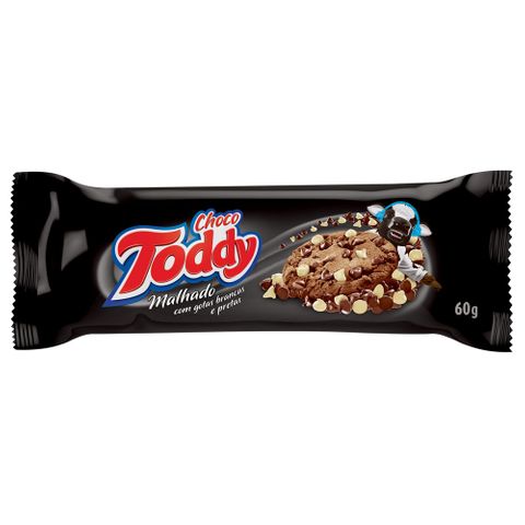 Cookie Chocolate Malhado Gotas Branco/Preto 60g - Toddy