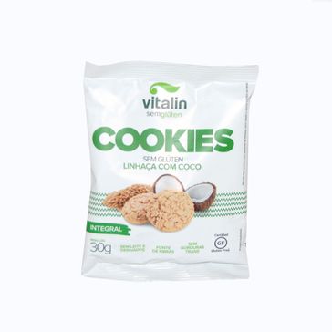 Cookie Vitalin Integral Sem Glúten Linhaça Dourada com Côco 30g