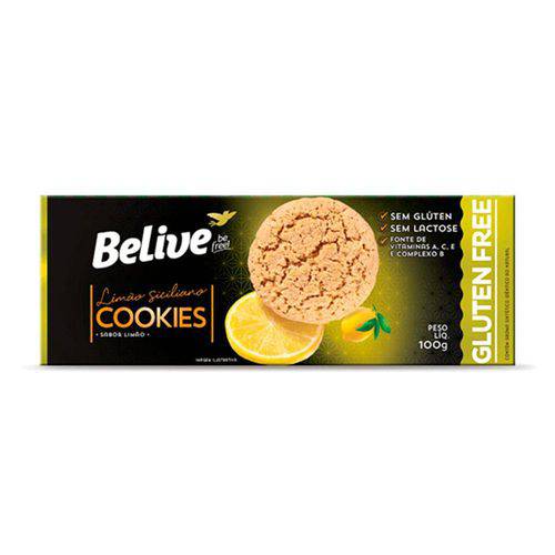 Cookie Zero Lactose, Zero Glúten de Limão Belive 100g