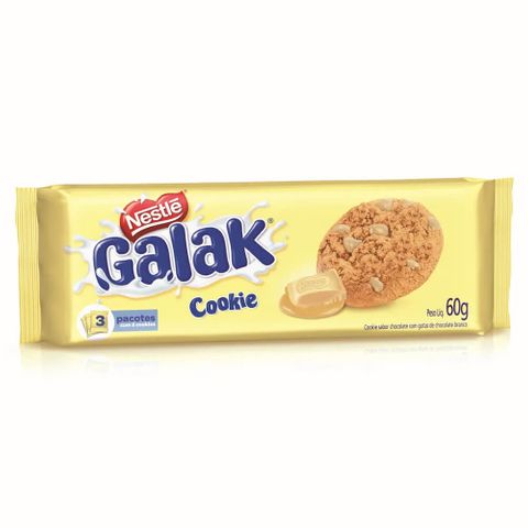 Cookies Gotas Chocolate Branco Galak 60g - Nestlé
