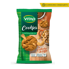 Cookies Integrais Castanha de Caju 80g - Vencimento Agosto/19