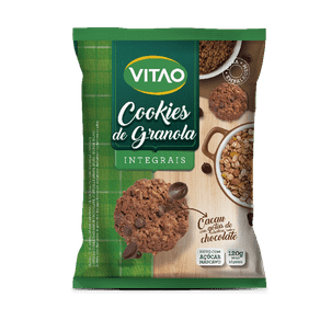 Cookies Integrais de Granola Cacau com Gotas de Chocolate 120g