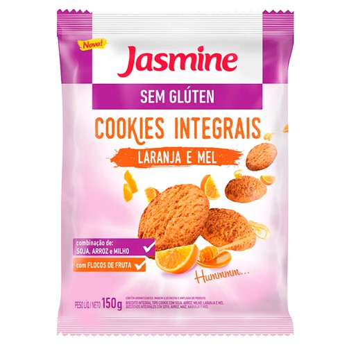 Cookies Integrais Jasmine Sem Glúten Laranja e Mel 150g
