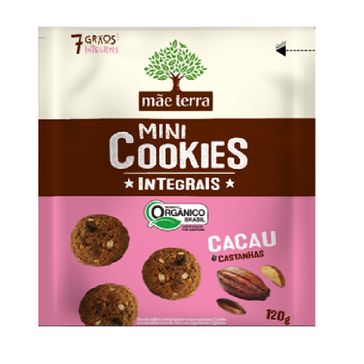 Cookies Integrais Mãe Terra Orgânico Cacau e Castanhas com 120g