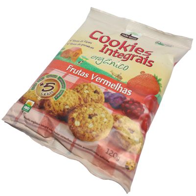 Cookies Integrais Orgânicos Frutas Vermelhas 120g - Mãe Terra