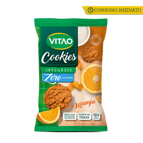 Cookies Integrais Zero Açúcares Laranja 150g - Vencimento Junho/19