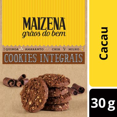 Cookies Integral Sabor Cacau Grãos do Bem Maizena 30g