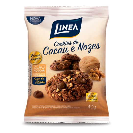 Cookies Linea Nozes e Chocolate Zero 40g