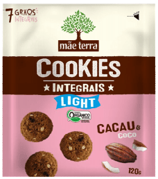 Cookies Orgânico Light Cacau 120g - Mãe Terra