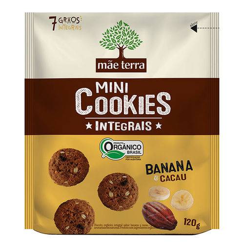 Cookies Orgânicos Banana e Cacau Mãe Terra 120g
