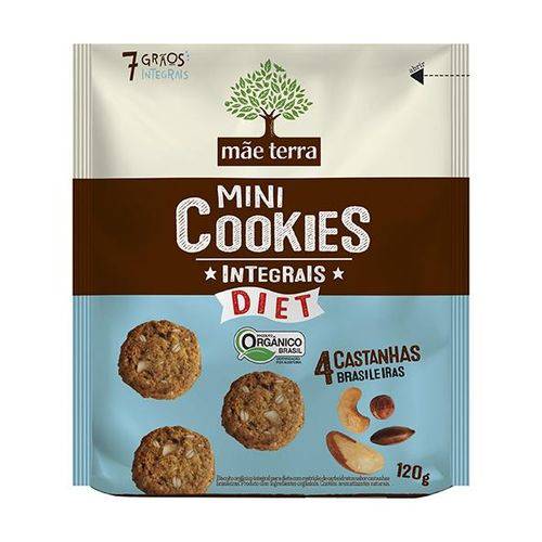 Cookies Orgânicos Diet 4 Castanhas 120g - Mãe Terra