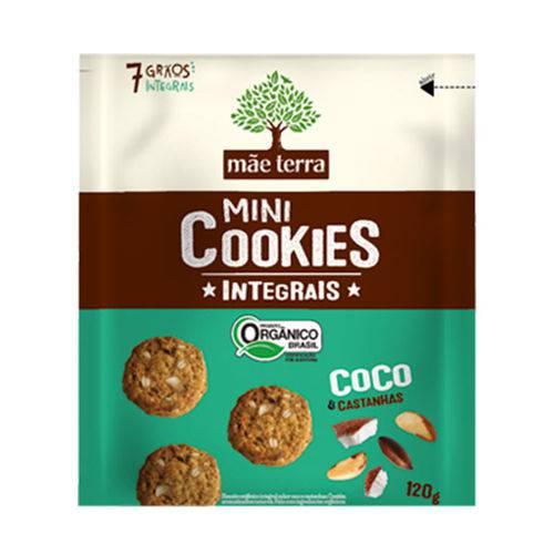 Cookies Orgânicos Sabor Coco e Castanhas Mãe Terra 120g