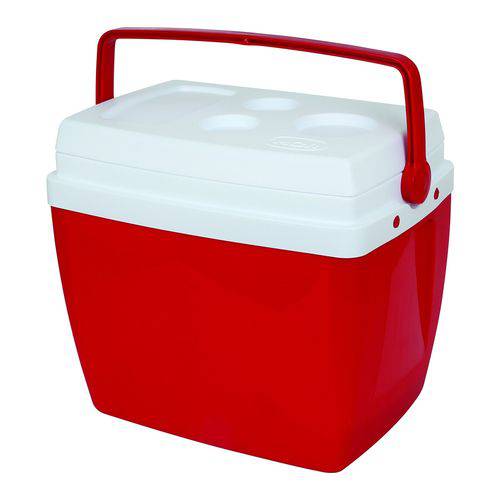 Cooler Caixa Térmica 34l Vermelha C/ Alça e Porta Copos Mor