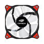 Cooler C3tech para Gabinete F7-l130rd 3 Pinos 12cm Vermelho com 30 Led