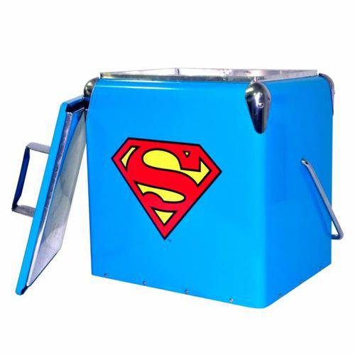 Cooler de Gelo Metal Superman 35cmx28cmx40cm