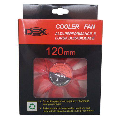 Cooler Fan 120mm Dex Dx 12l Red com Led