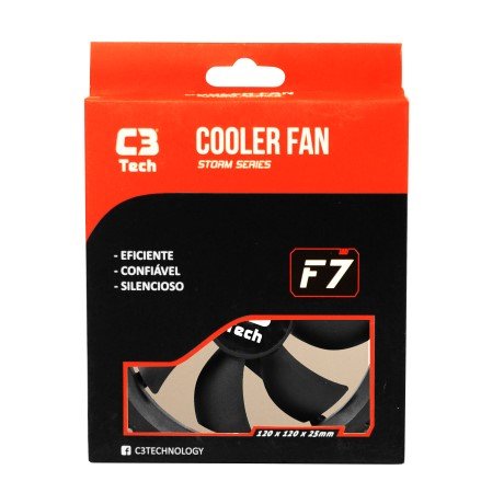 Cooler Fan C3tech Storm Series F7-100bk 120x120x25 Milimetros