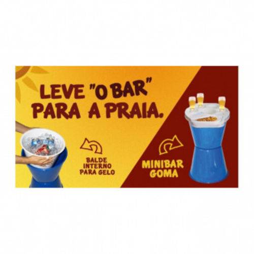 Cooler Mini Bar para Bebidas com Tampa Petisqueira em Plastico Branco Goma
