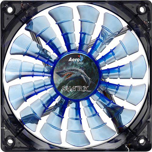 Cooler para Gabinete Fan 12cm Shark Blue Edition Azul Aeroco