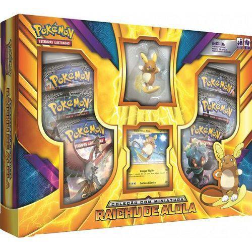 COPAG- Box Pokémon Raichu de Alola com Miniatura- 290-40853