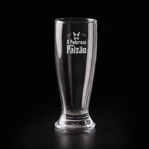 Copo de Vidro para Cerveja - Personalizado com Raio Lazer - Poderozo Paizão