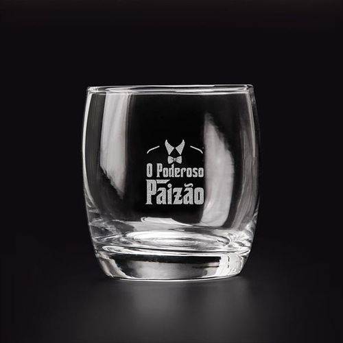 Copo de Vidro para Whisky - Personalizado com Raio Lazer - Poderozo Paizão