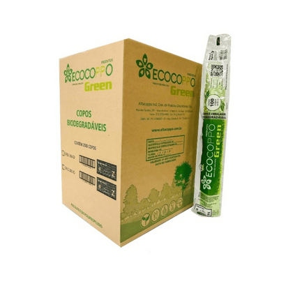 Copo Descartável Biodegradável 180ml CX C/2500un Ecocoppo Green