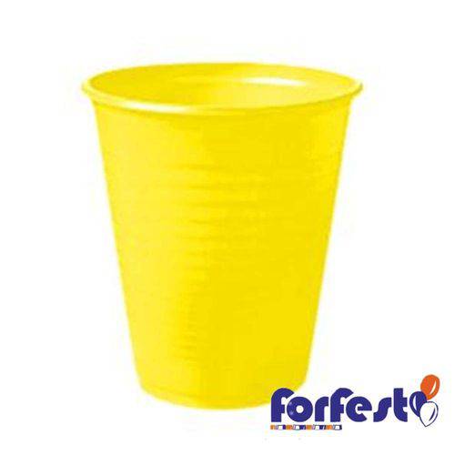 Copo Descartável Colorido 200ml Amarelo com 50 – Forfest
