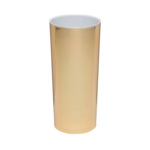 KIT 50 Copos Long Drink Metalizado Dourado com Branco