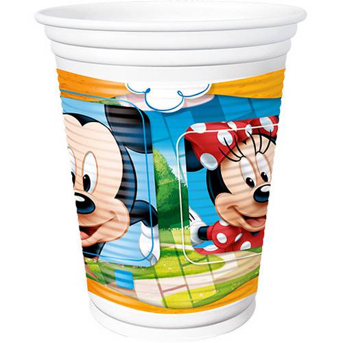 Copo Plástico 200ml Mickey Diversao com 8 Unidades - Regina Festas