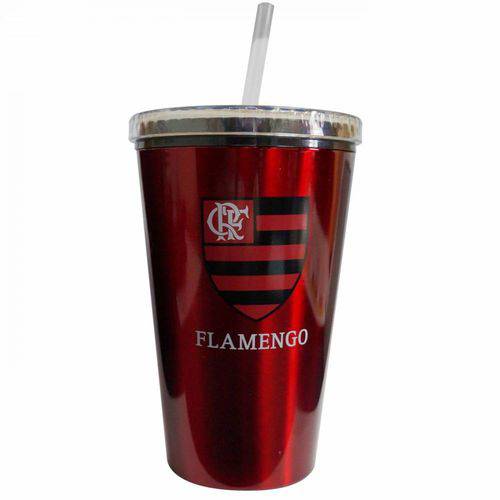 Copo Plástico Canudo 500 Ml - Flamengo