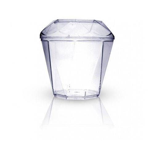Copo Plástico Diamantico 20 Ml com Tampa C/10