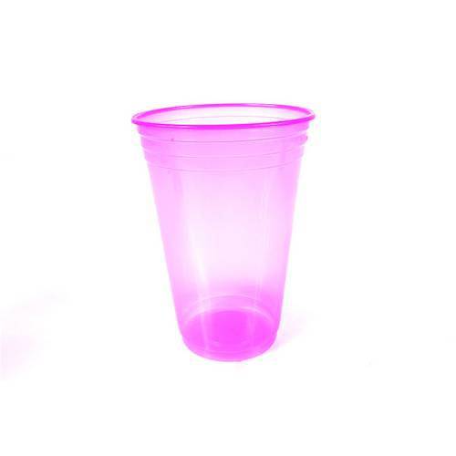 Copo Plástico Neon 300ml C/25un Rosa