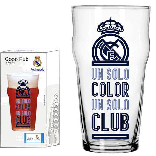 Copo Pub Real Madrid Clube - 470 Ml