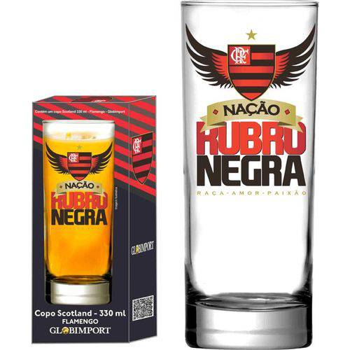 Copo Scotland Flamengo Nação Rubro Negra - 330 Ml