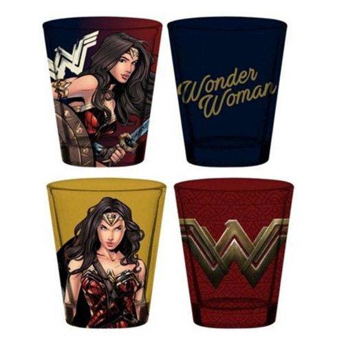 Copos Shot Wonder Woman / Mulher-maravilha (set com 4) - Dc Comics