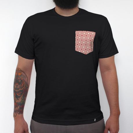 Coral - Camiseta Clássica com Bolso Masculina